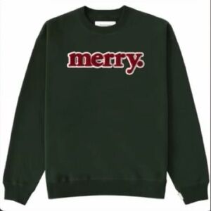 Province of Canada Merry Sweatshirt Forest Green NWT